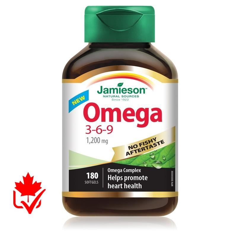 Jamieson No Fishy Aftertaste Omega 3-6-9 180 Count